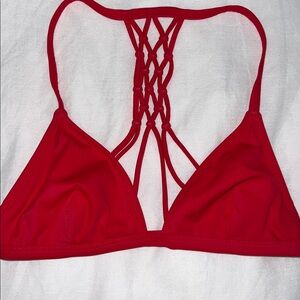 RED LA HEARTS BIKINI TOP Like new maybe worn once